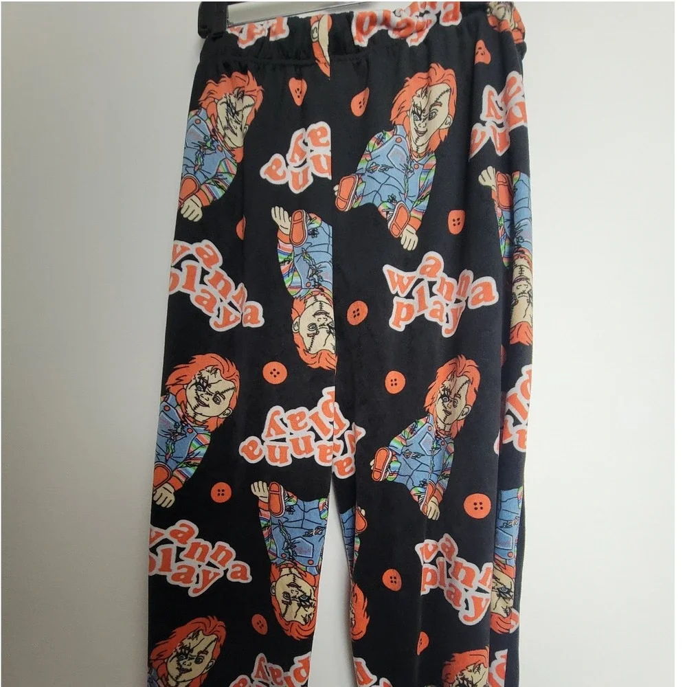 Chucky Childs Play Wanna Play Horror Movie Pajama Pants Mens XL Fleece Lounge